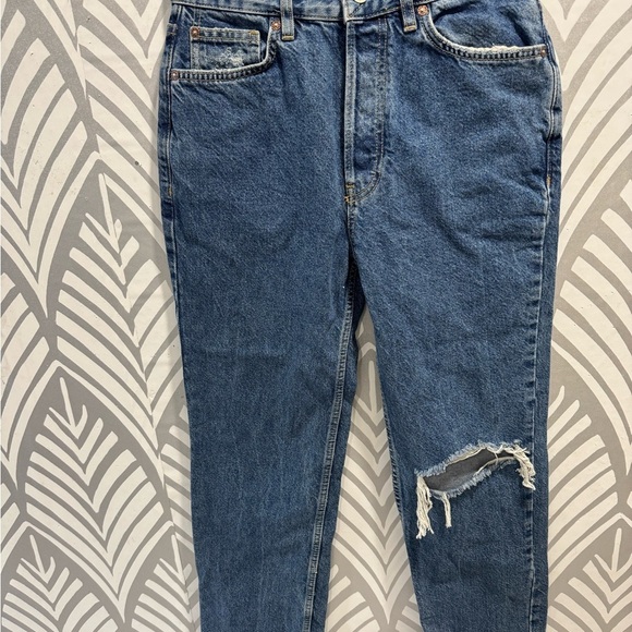 We The Free Denim - We The Free Blue Boyfriend High Rise Jeans Distressed